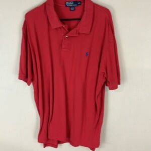 Polo Ralph Lauren Red Cotton Mesh Polo  Golf Shirt Size XXL